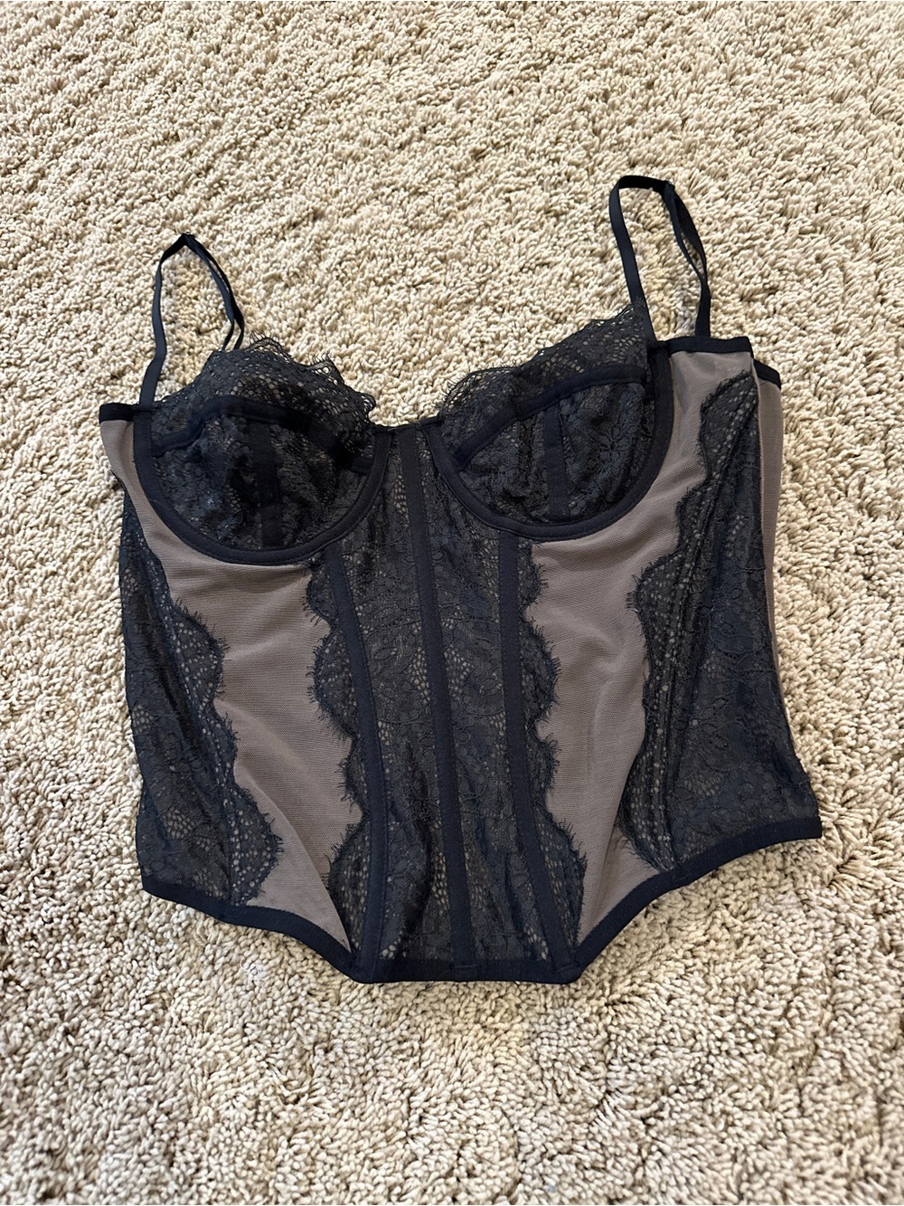 Urban Outfitters Black Lace Bustier Top